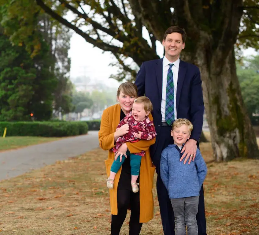 David Eby and wife Cailey Lynch with son Ezra and daughter Iva
