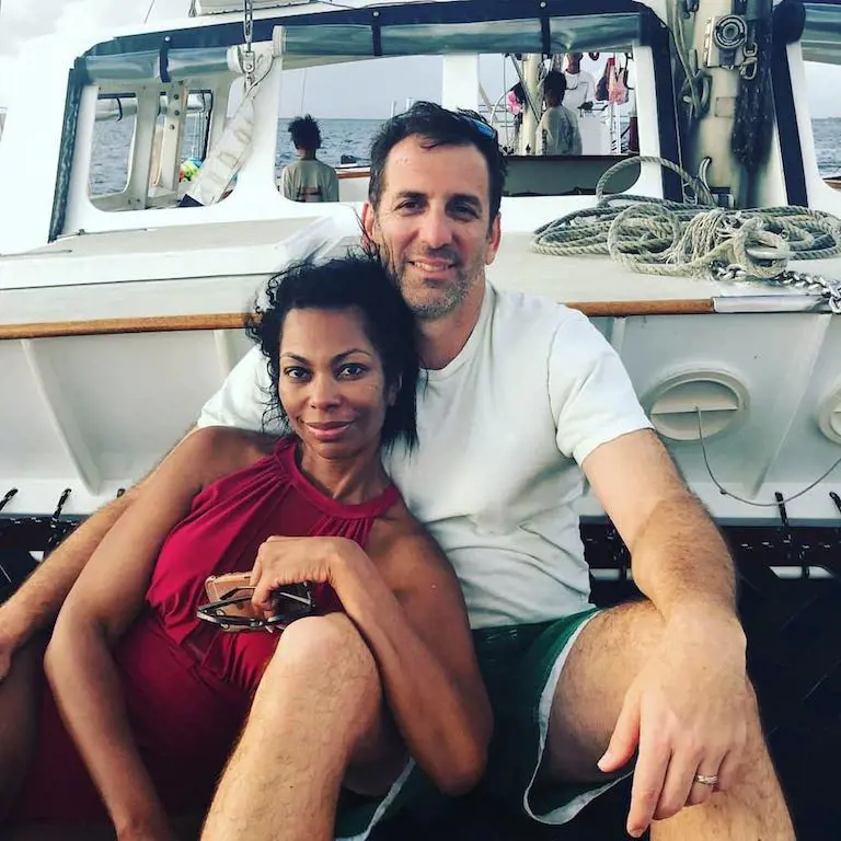 Harris Faulkner and her husband Tony Berlin on a vacation