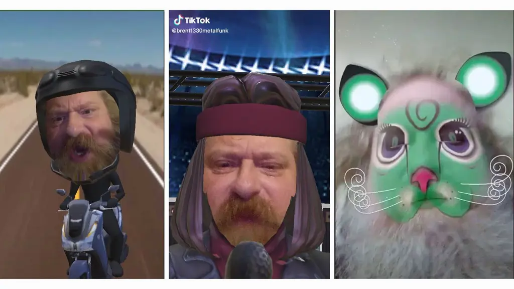 Various filter used by Brent Peterson on TikTok 