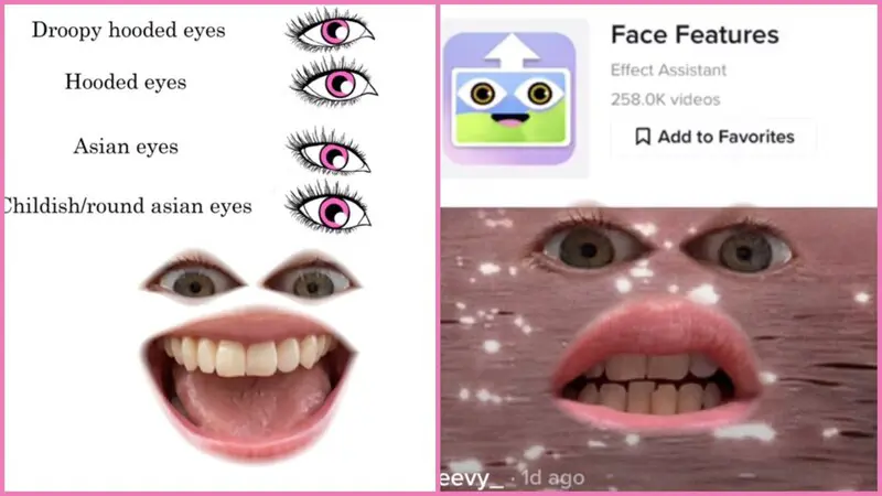 Example of use of eyes and mouth filter on TikTok