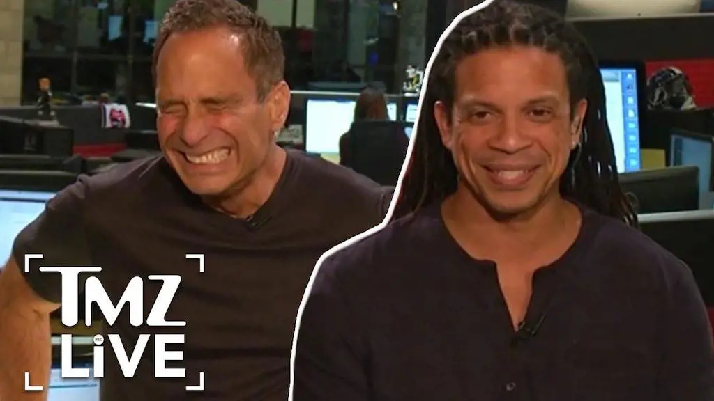 Charles Latibeaudiere with Harvey Levin, the founder of TMZ