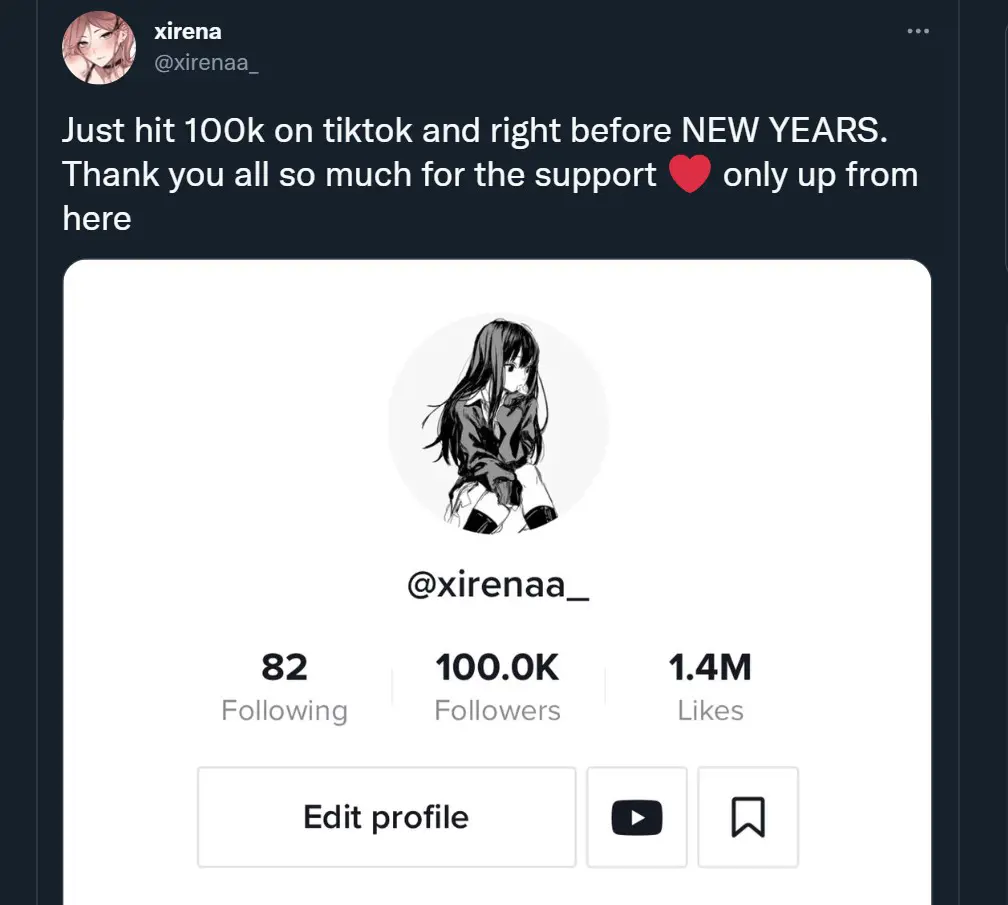  Xirena has 460.9k followers in her TikTok account.