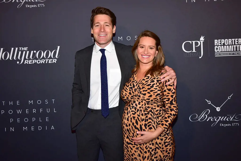Tony Dokoupil and Katy Tur (pictured here in April 2019) when they were expecting their second child together.