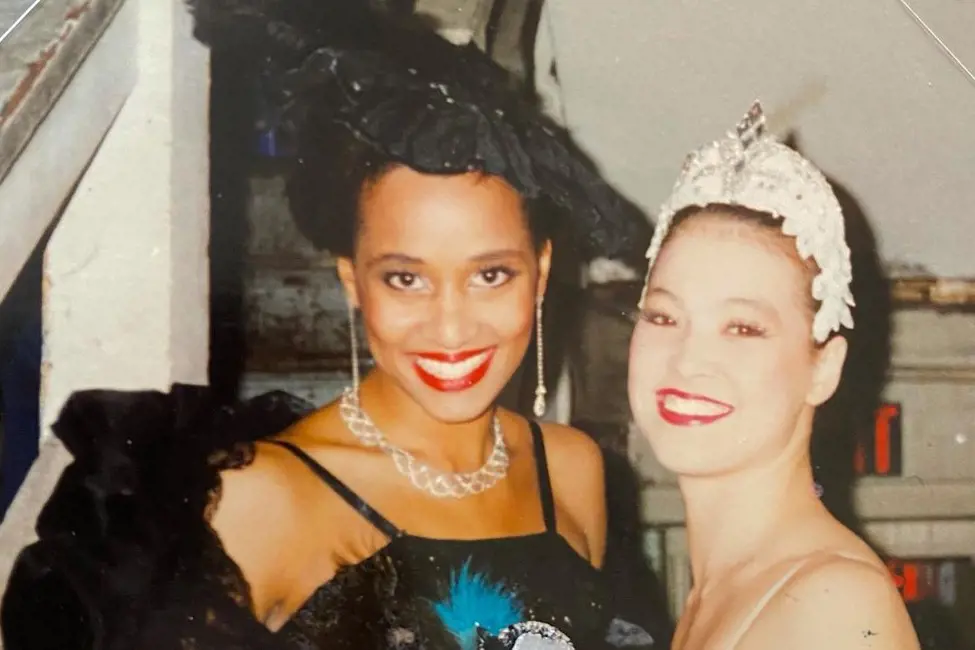 Julie Harkness shared some photos with her friend Cheryl while performed in their college days.