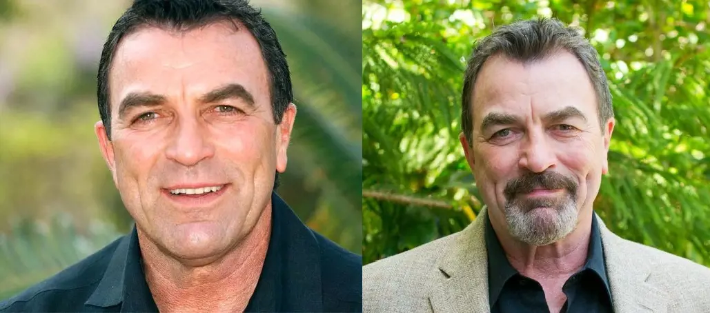 Selleck looks like two different people with and without facial hair