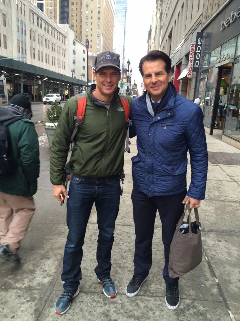 Vincent with athlete Chris De Vito (left) in NY 
