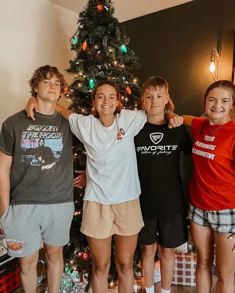 All the Mangin children, Kaden, Makenzie, Callen, and Kira [ from the left] at Bucks County to celebrate the 4th of July in 2022