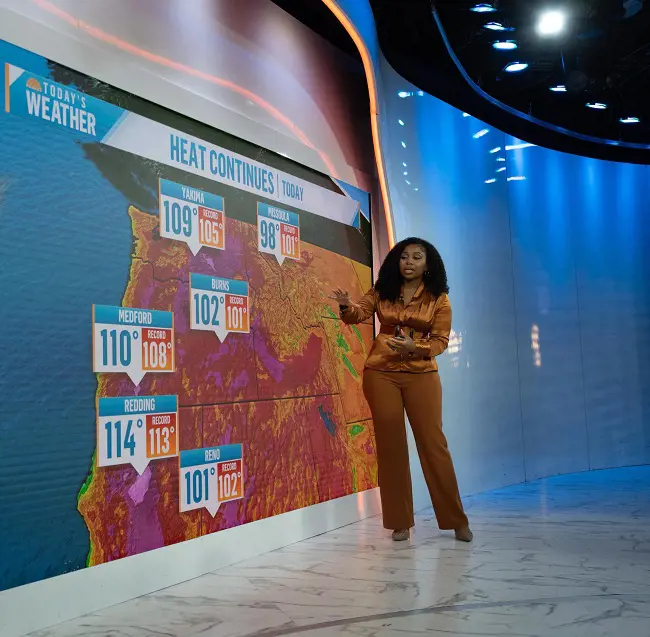 Somara reporting weather from the Today Show to the nation
