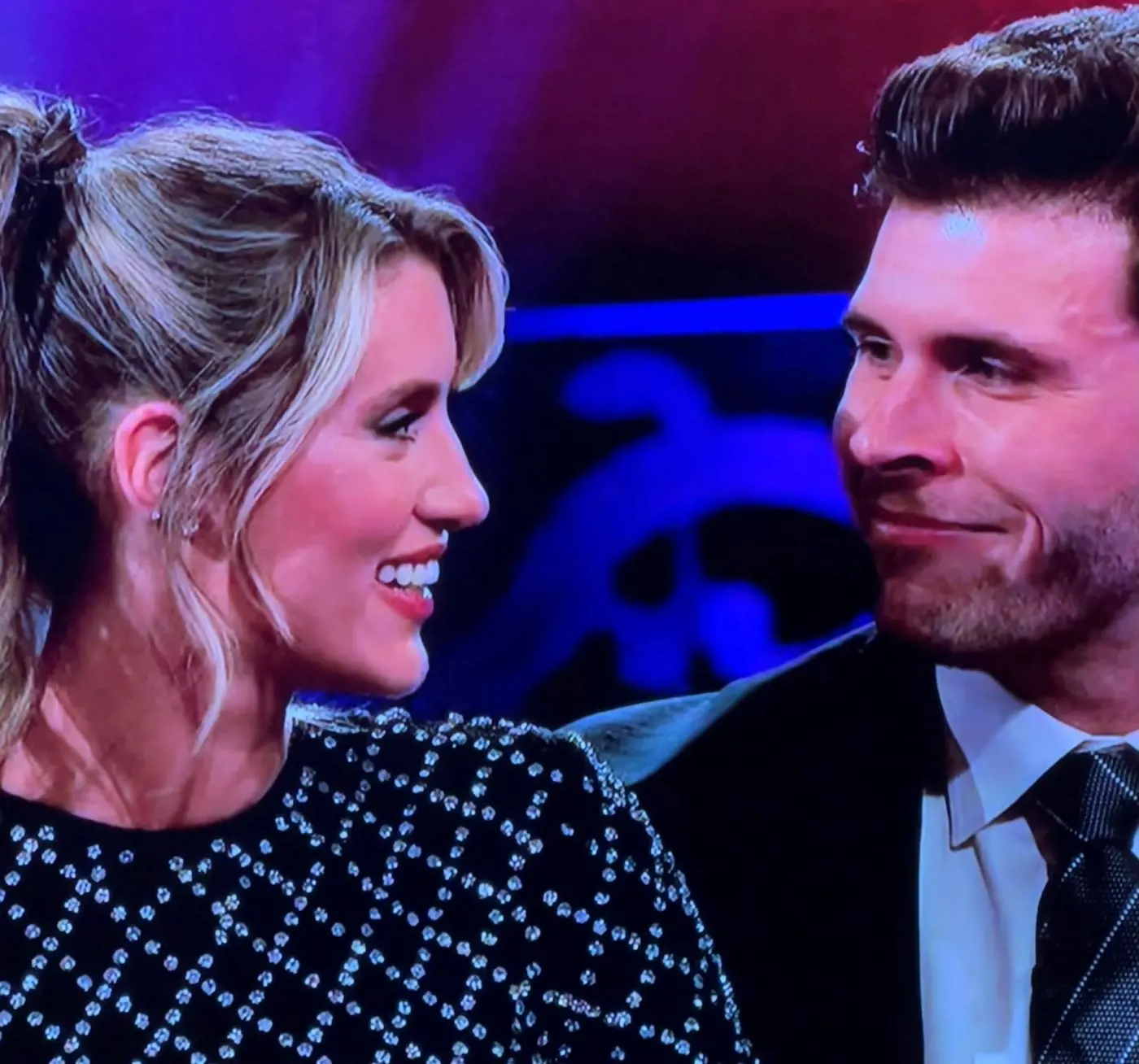 Kaity And Zach Looking At Each Other And Smiling On An Episode Of The Bachelor Season 27