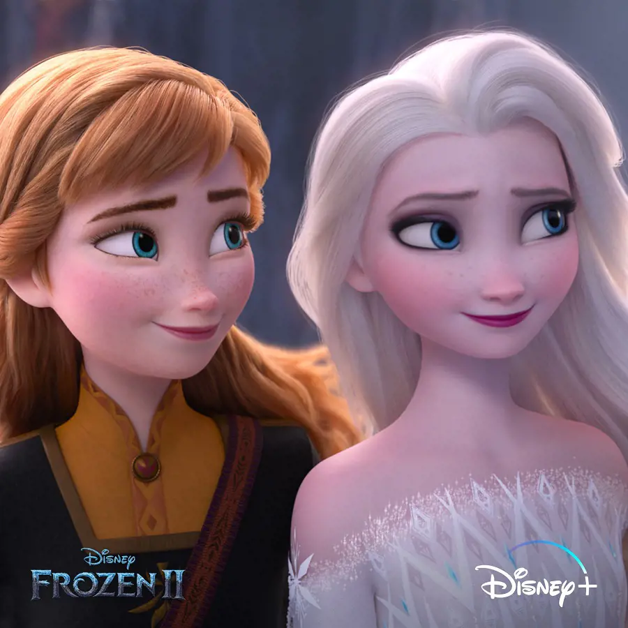 Anna [ Left] with strawberry blonde hair, and Elsa [Right] with blond hair that can be mistaken as 'white'