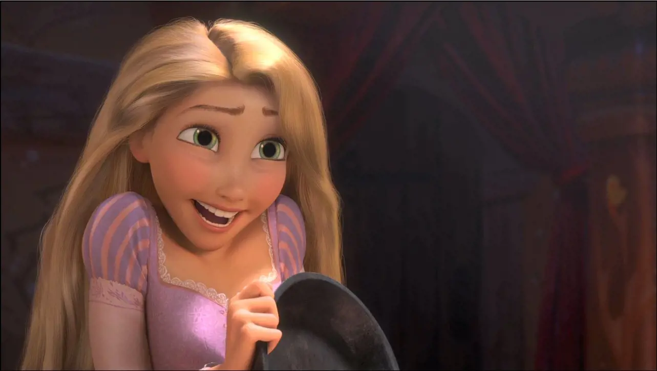 Princes Rapunzel never leaves without her iconic frying pan, which she uses as a weapon in time of trouble
