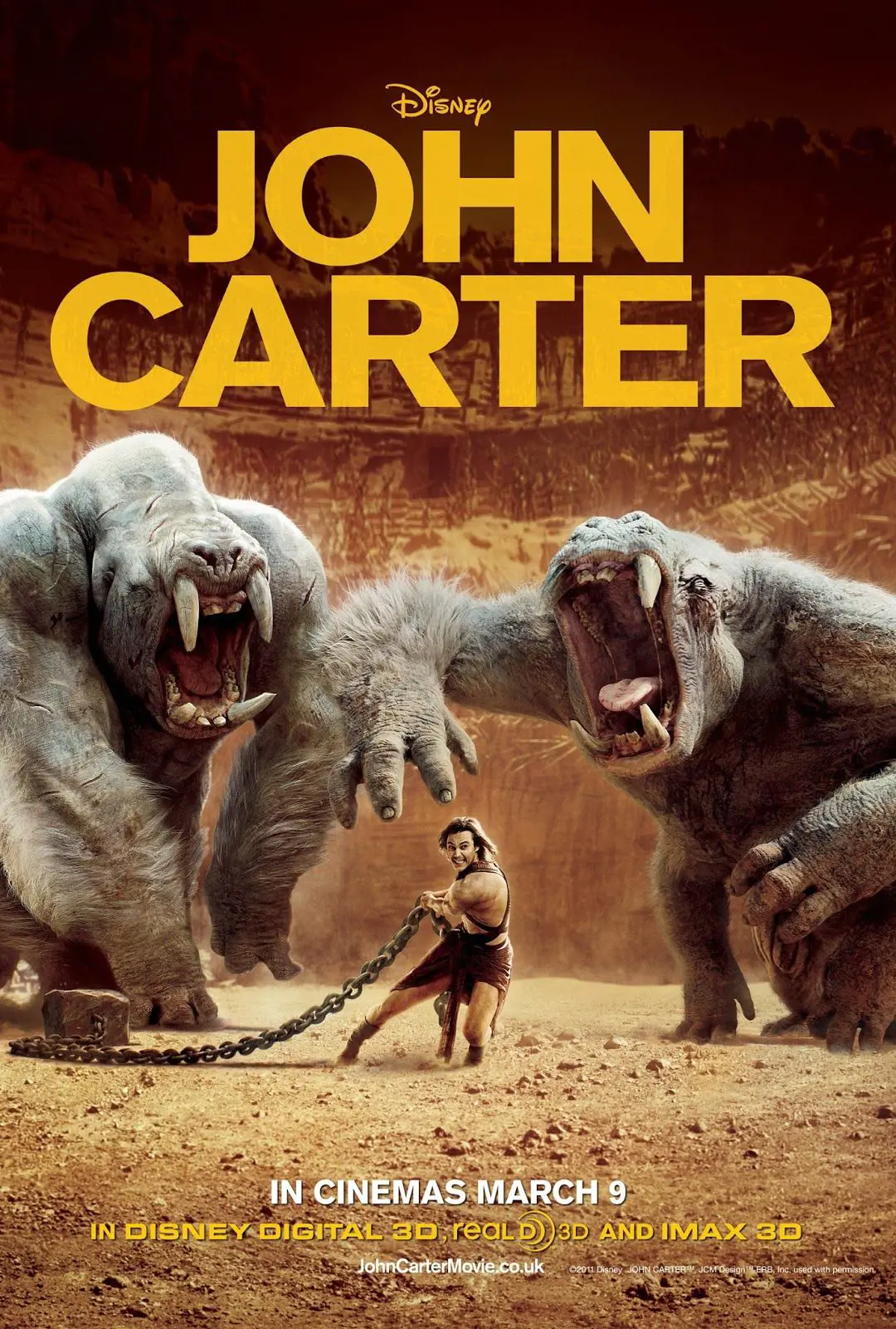 John Carter, a movie by Andrew Stanton was released 11 years ago on the 9th of March