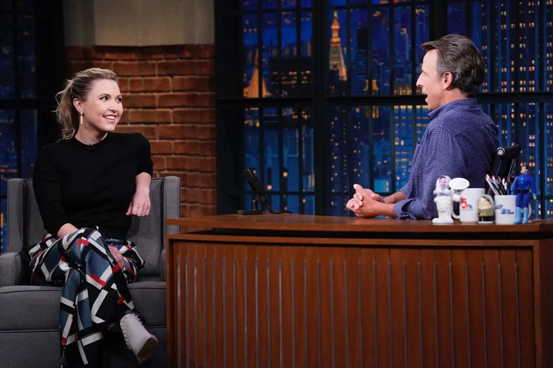 Taylor on Late Night With Seth Meyers in August 2021