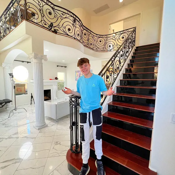 Jack during his house tour videos shooting in Los Angeles California on 10 February 2022