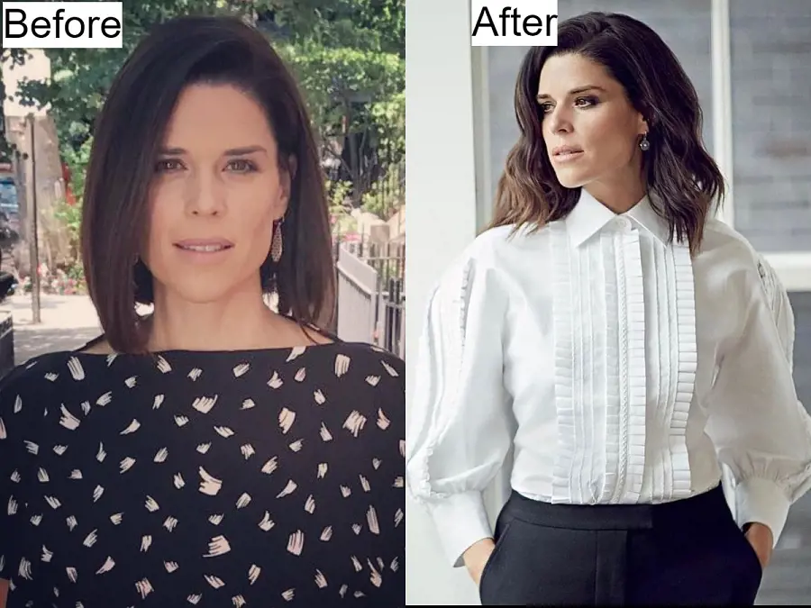 Neve Campbell was diagnosed with alopecia areata and is now totally recovered, working on her film and enjoying life, as seen in the photo.(right)