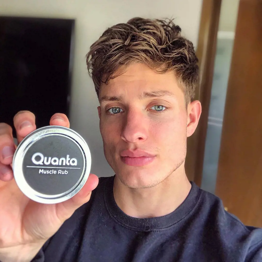 Rife showcasing Quanta muscle rub as a part of paid promotion in April 2019
