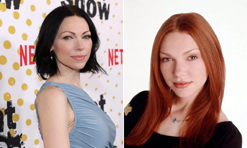 Laura [Left] attended the premiere of her spin off show on 14th of January, [Right] she looks great in her red hair as Donna Pinciotti in the 90s