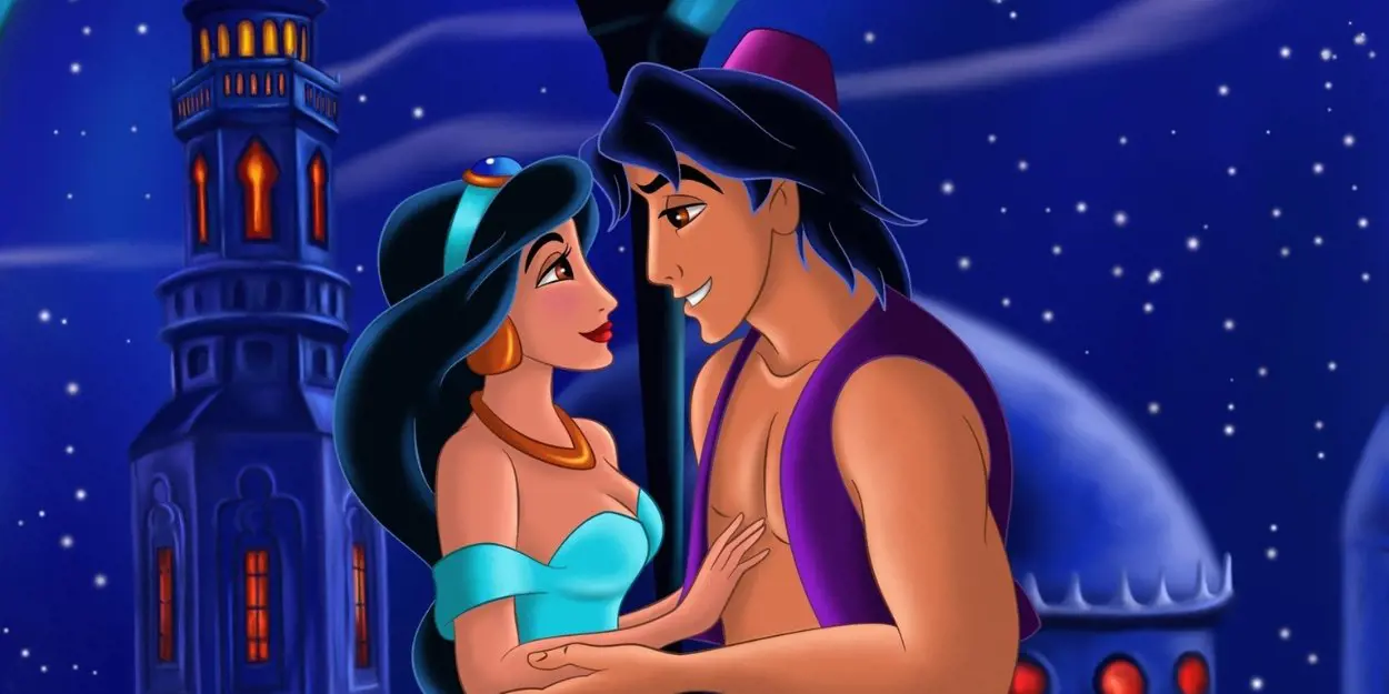 Jasmine And Aladdin Gazing Into Each Other's Eyes